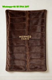 Hermes Brown Crocodile Texture Flannel Throw Blanket IMG_5288
